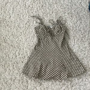 Majorelle Tahoe Dress in Green & White Dot